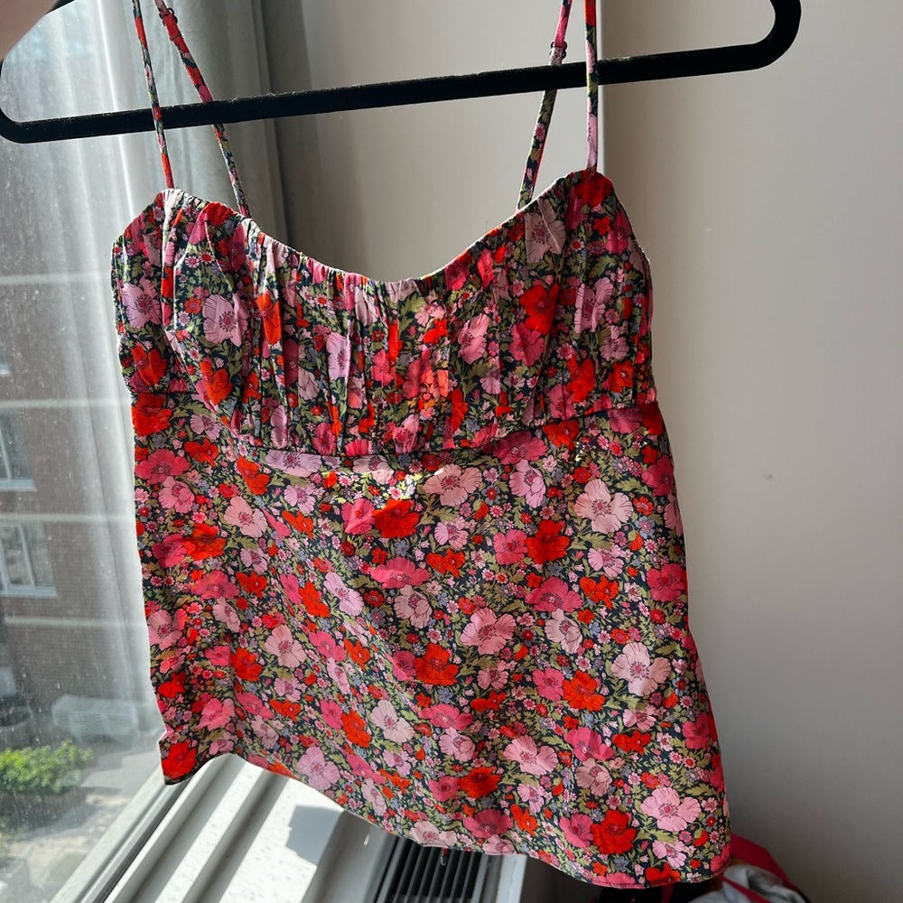 Floral j crew tank